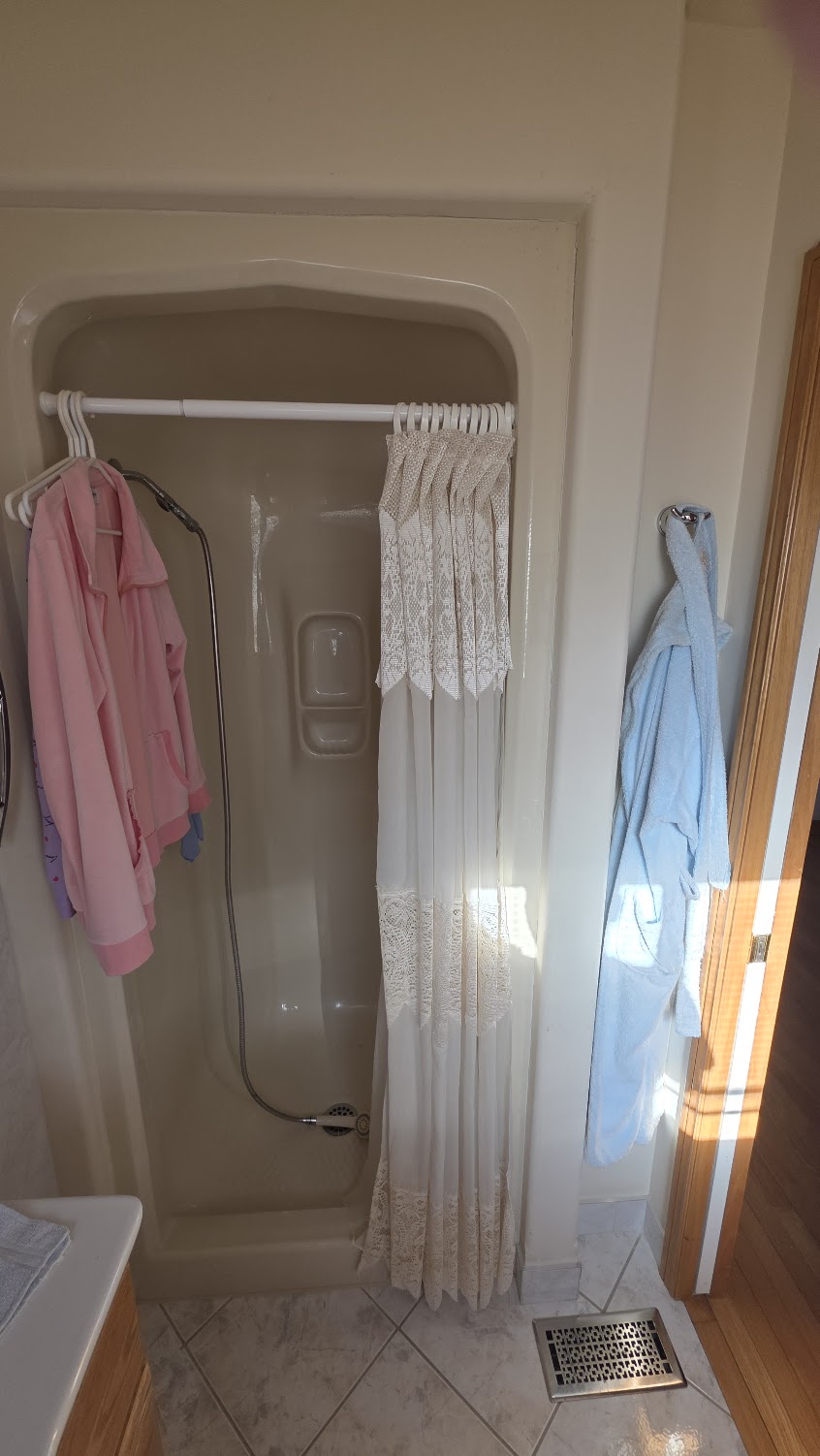 Second bathroom — walk-in shower area